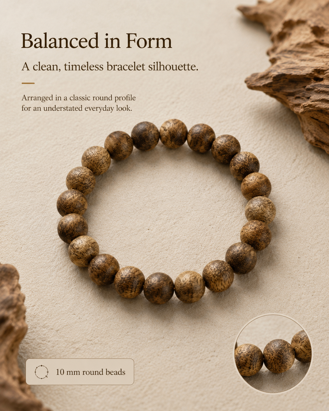 Qinvel™ Qinan Agarwood Bracelet – 10mm Natural Bead Bracelet