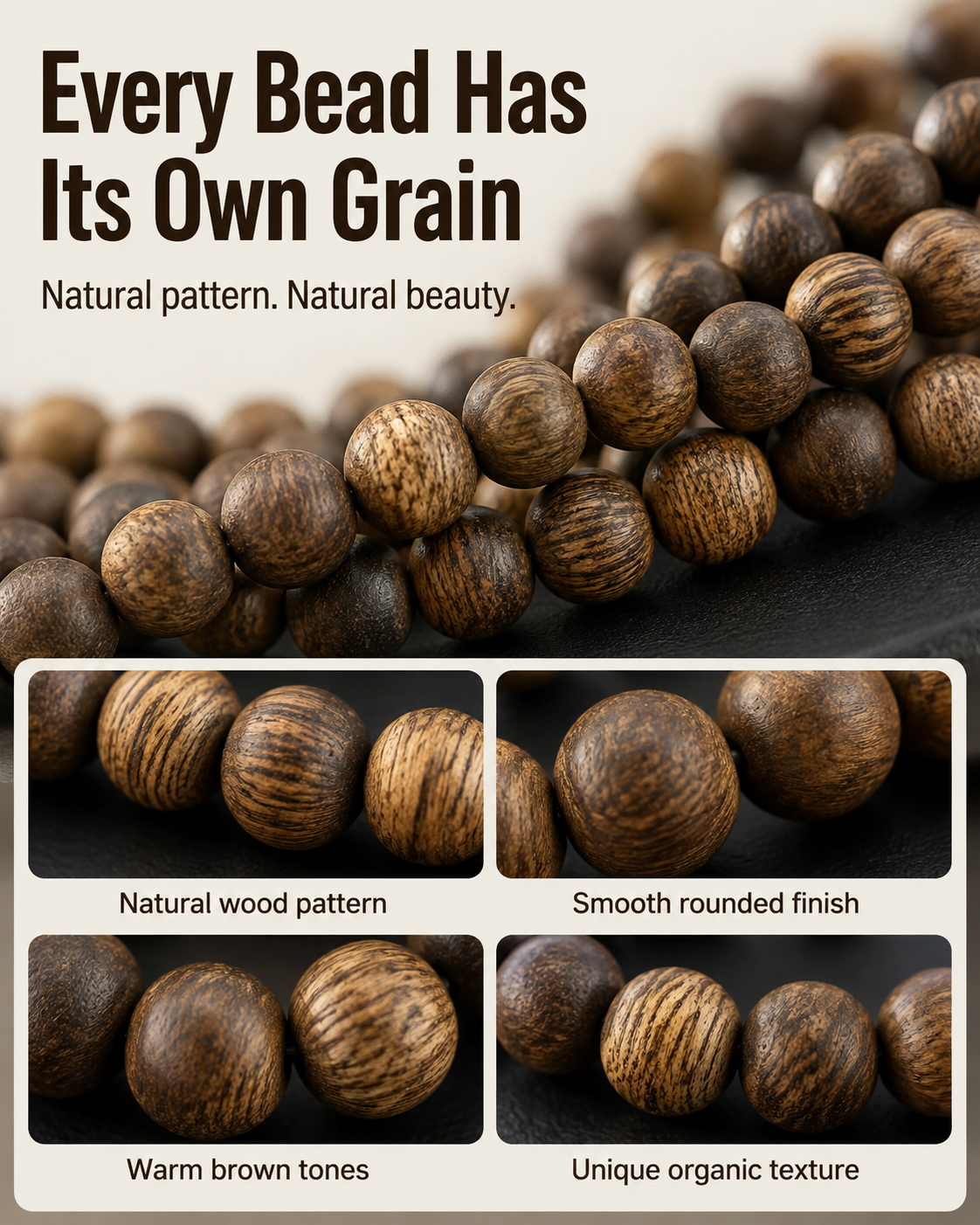 Qinvel™ Qinan Agarwood 118-Bead Mala | 6mm Round Beads | Bracelet & Necklace