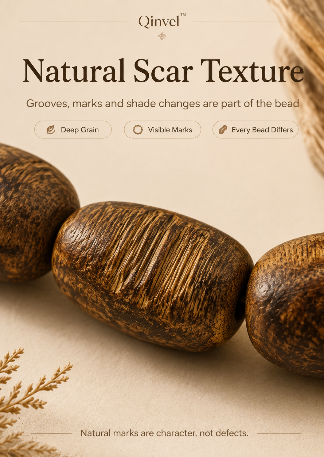 Qinvel™ Natural Scar Qinan Agarwood Bracelet