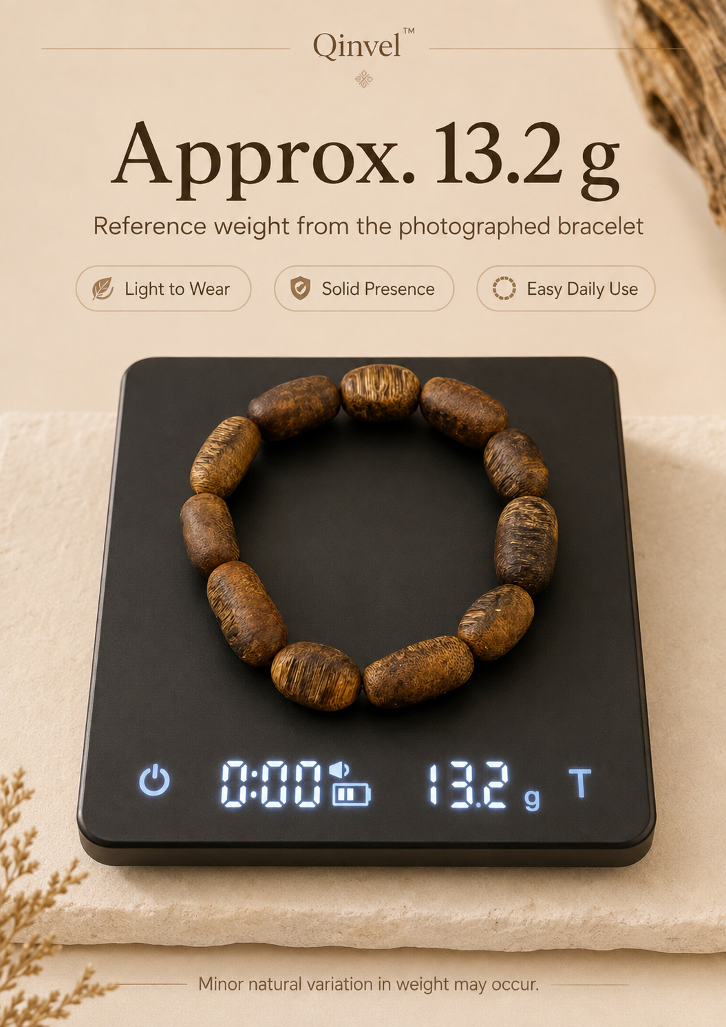 Qinvel™ Natural Scar Qinan Agarwood Bracelet