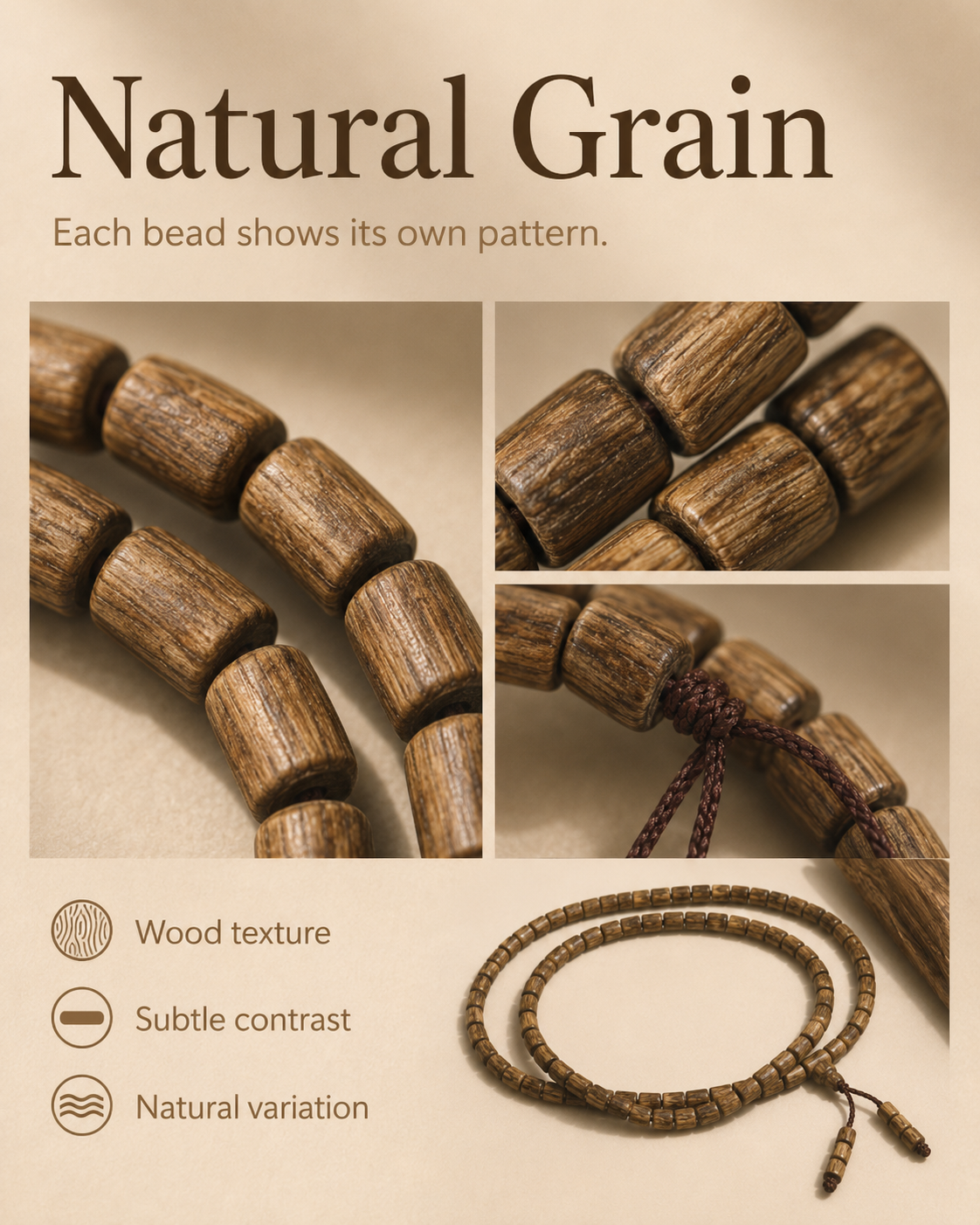 Qinvel™ Qinan Agarwood Long Strand Bracelet