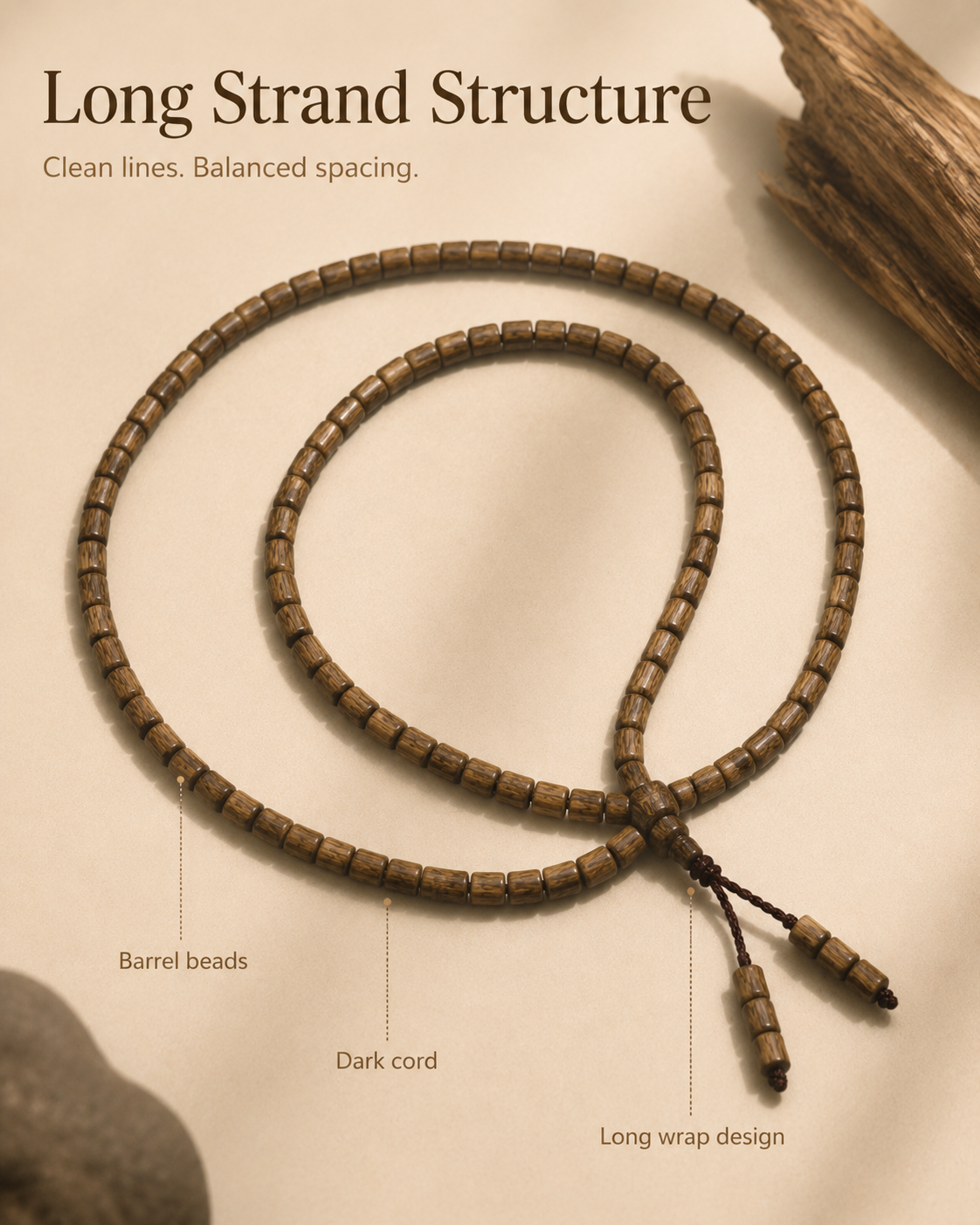 Qinvel™ Qinan Agarwood Long Strand Bracelet