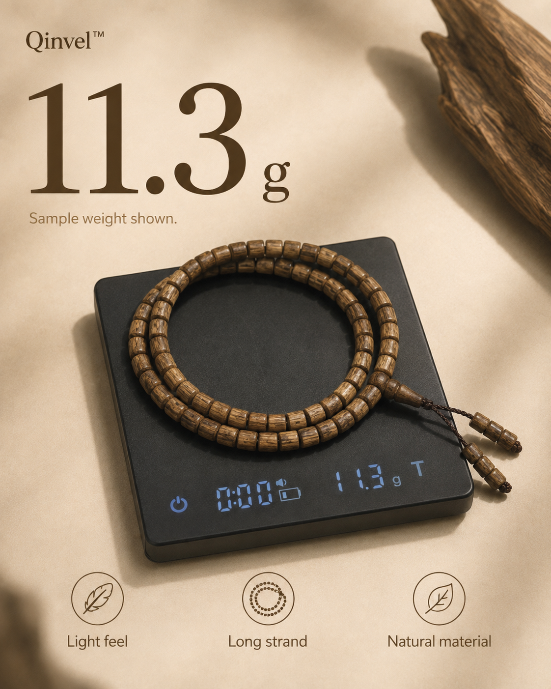Qinvel™ Qinan Agarwood Long Strand Bracelet