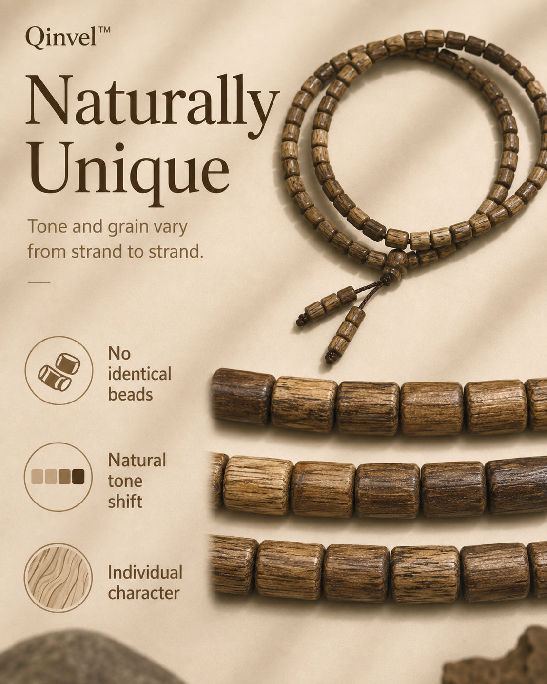 Qinvel™ Qinan Agarwood Long Strand Bracelet