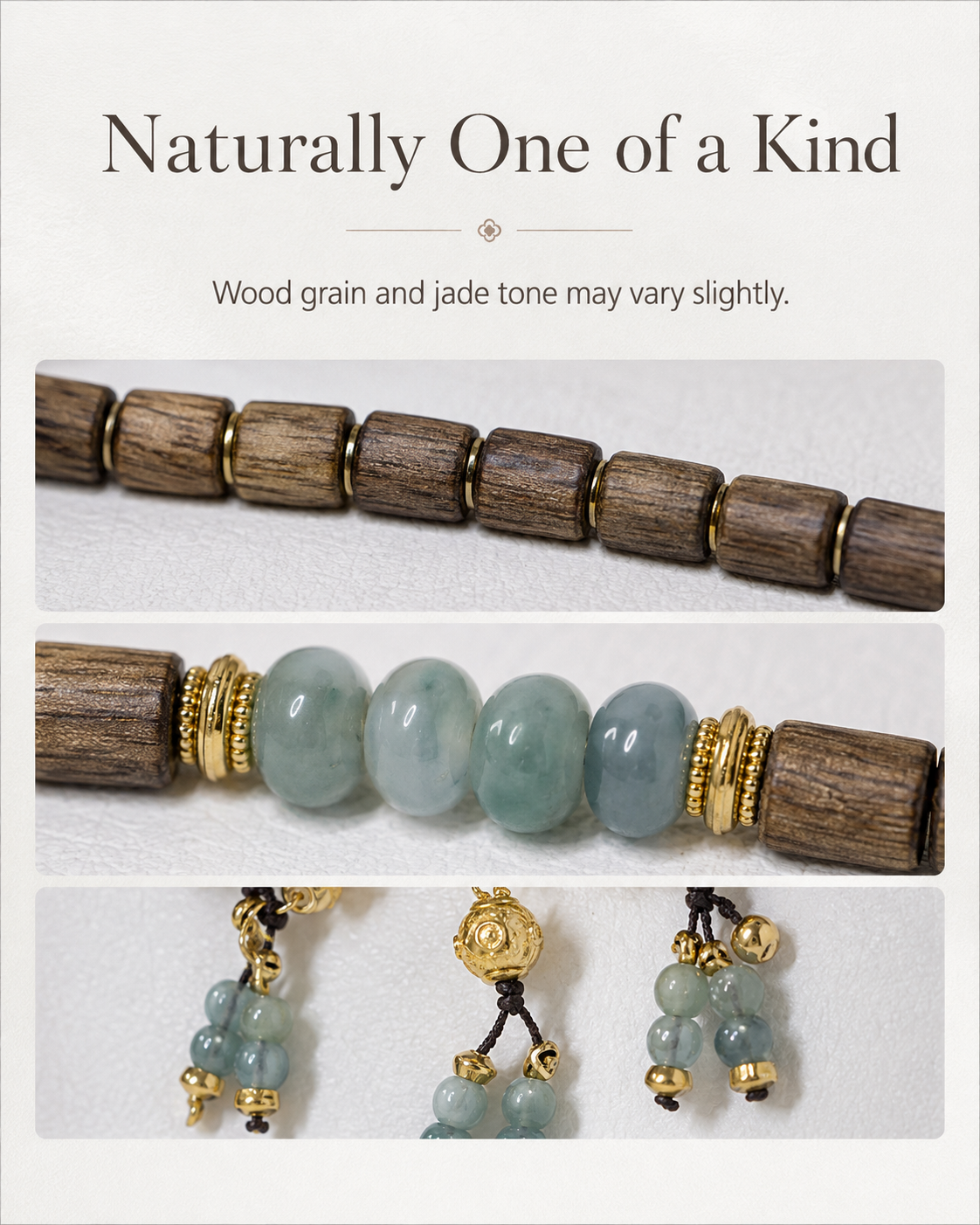 Qinvel™ Qinan Agarwood & Jadeite 108-Bead Wrap Necklace with 18K Gold Details