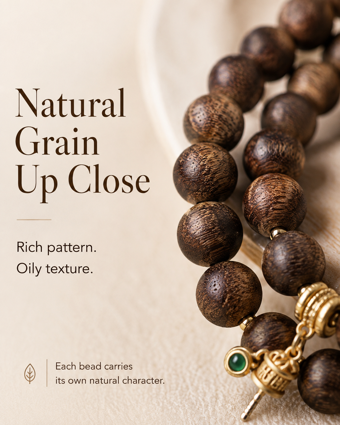 Qinvel™ Qinan Agarwood 108-Bead Convertible Necklace & Wrap Bracelet with Jadeite & 18K Gold Accents