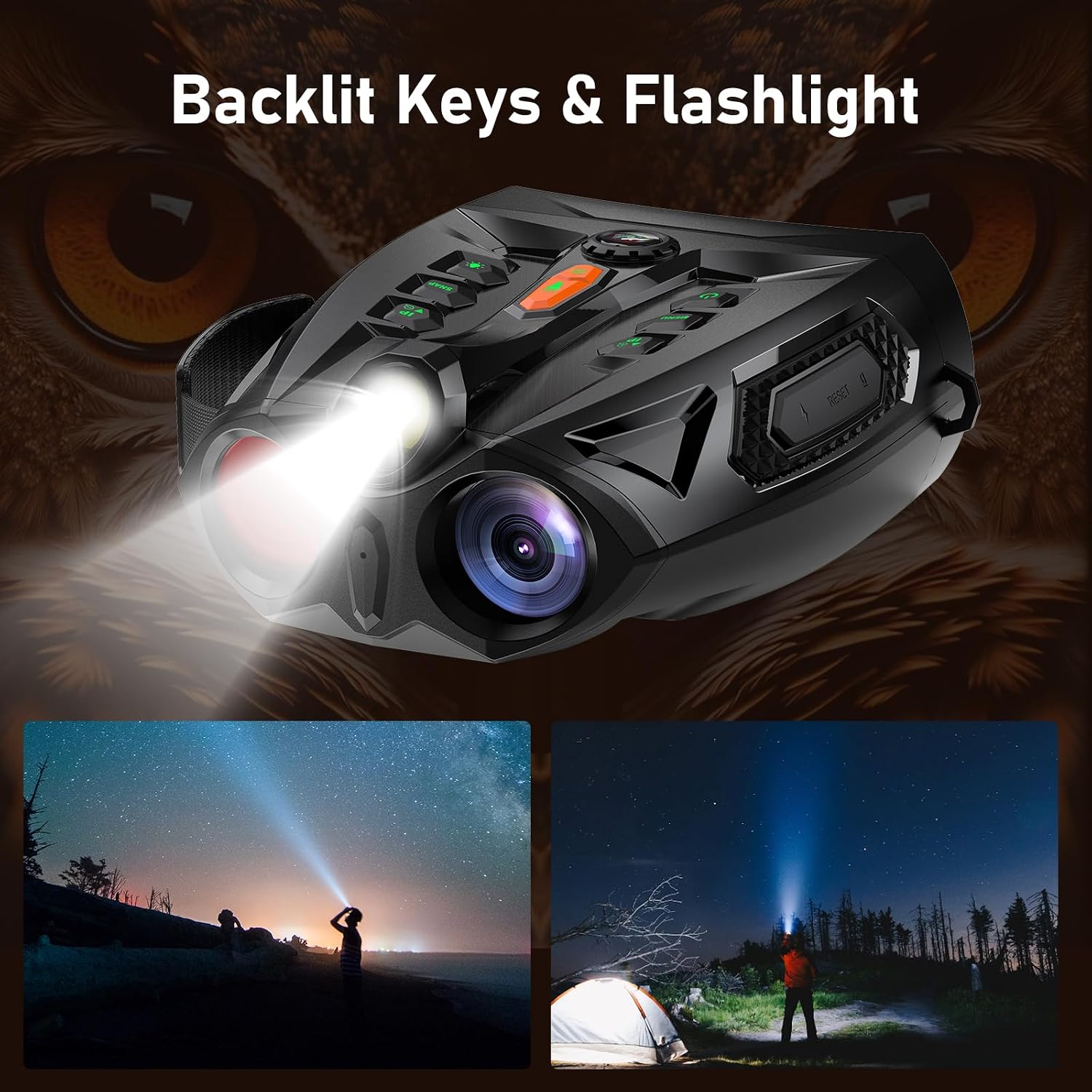 4K Night Vision Goggles with 4" Large Screen, 48MP Infrared Binoculars for Total Darkness, 10x Zoom & 2600ft Range, 5000mAh Rechargeable Battery, 32GB Card, Ideal for Hunting, Camping & Home Security