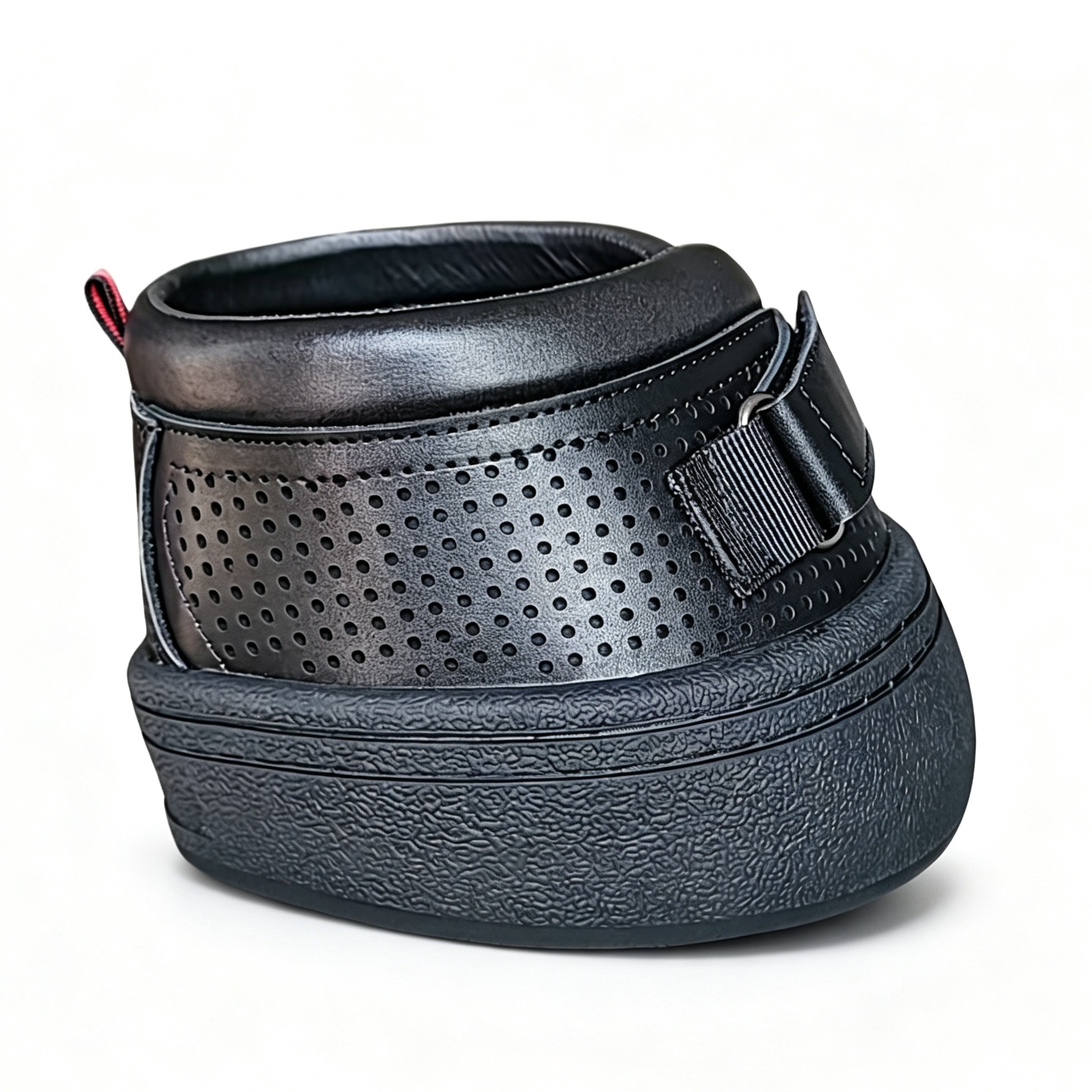 Premium Leather Horse Hoof Boots(1pair) – Breathable Protective Overreach Boots with Thick Shock-Absorbing Rubber Sole & Adjustable Secure Closure for Riding & Rehabilitation