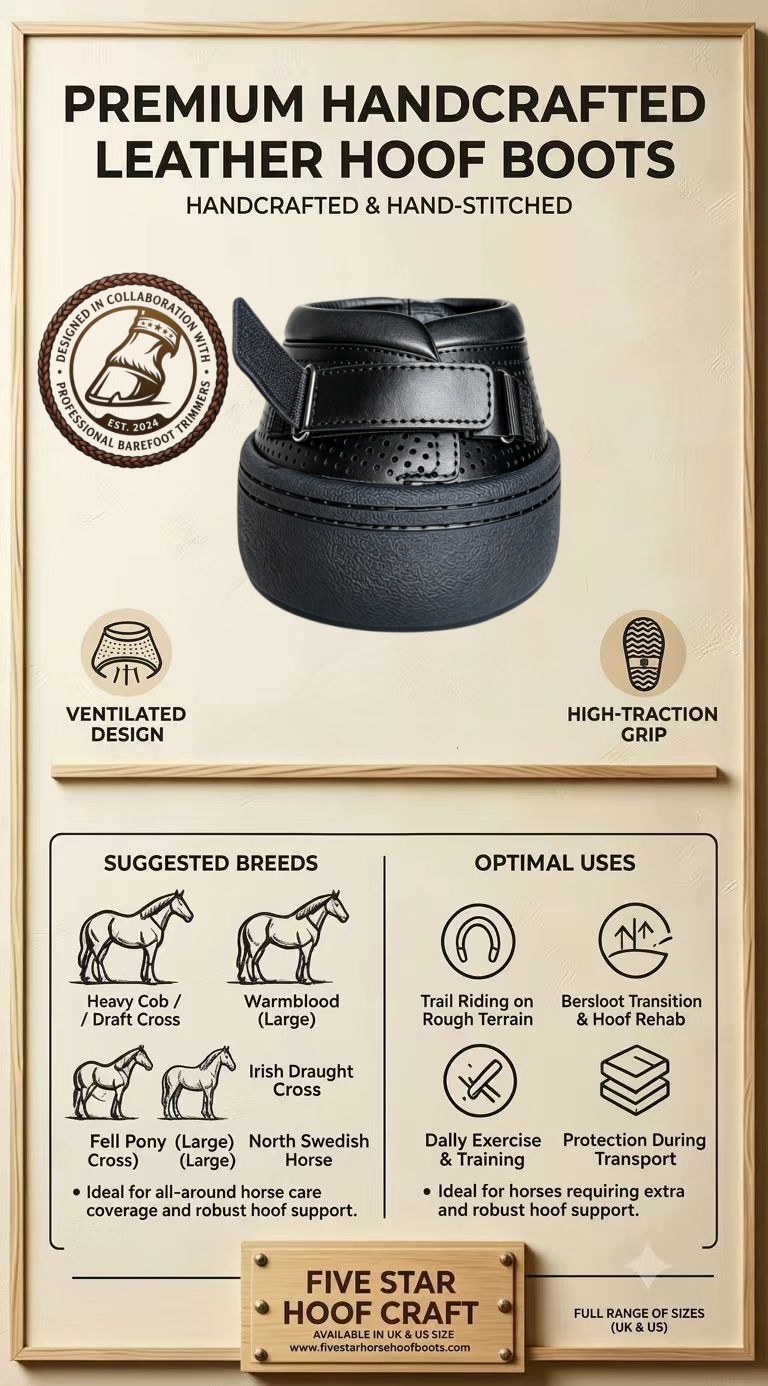 Aero-Flow Sport Hoof Boots (1 Pair) – Breathable Performance Leather Protection