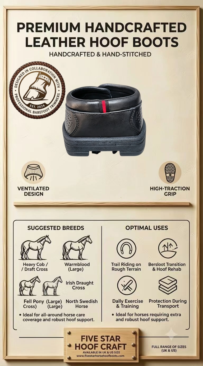 Aero-Flow Sport Hoof Boots (1 Pair) – Breathable Performance Leather Protection