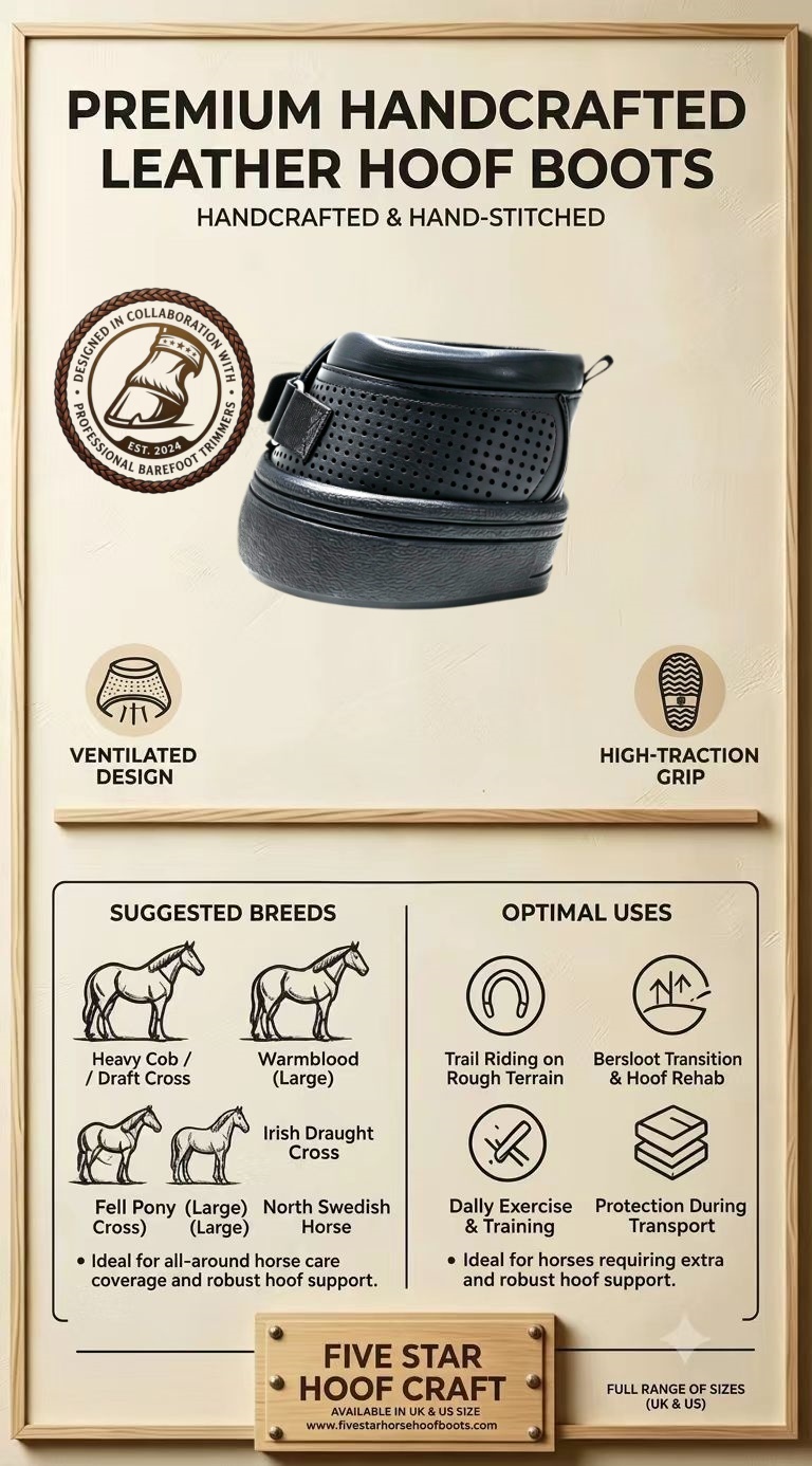 Aero-Flow Sport Hoof Boots (1 Pair) – Breathable Performance Leather Protection