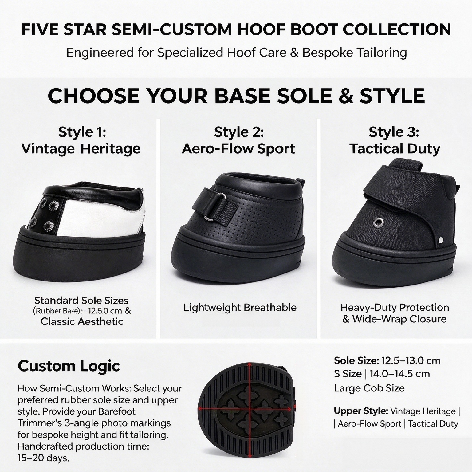 Five Star Semi-Custom Podiatry Fit Hoof Boot  1pair(2boot)