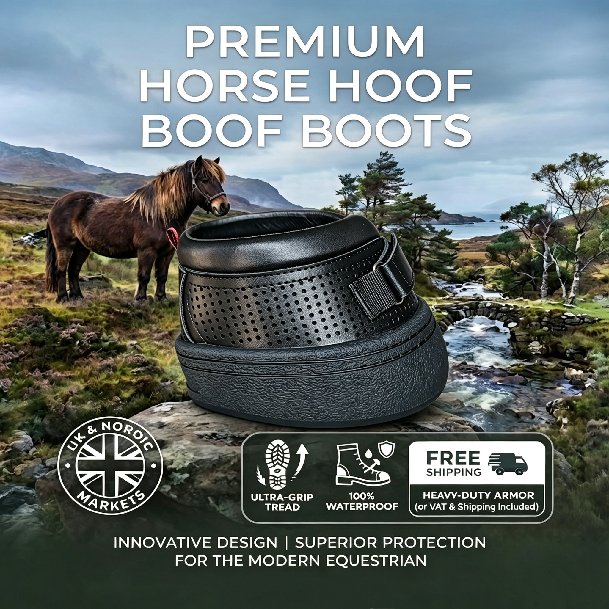 Aero-Flow Sport Hoof Boots (1 Pair) – Breathable Performance Leather Protection