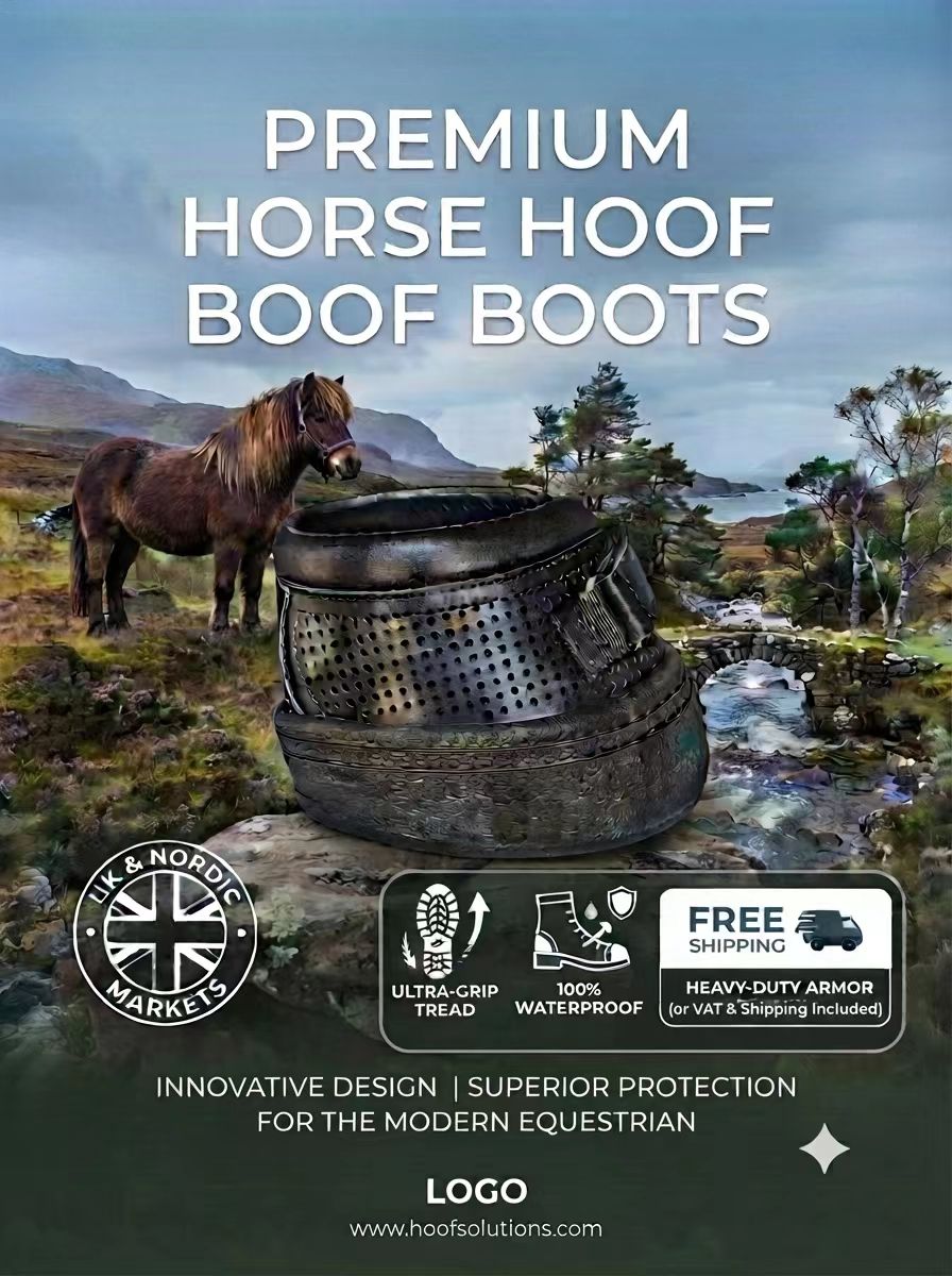 Premium Leather Horse Hoof Boots(1pair) – Breathable Protective Overreach Boots with Thick Shock-Absorbing Rubber Sole & Adjustable Secure Closure for Riding & Rehabilitation