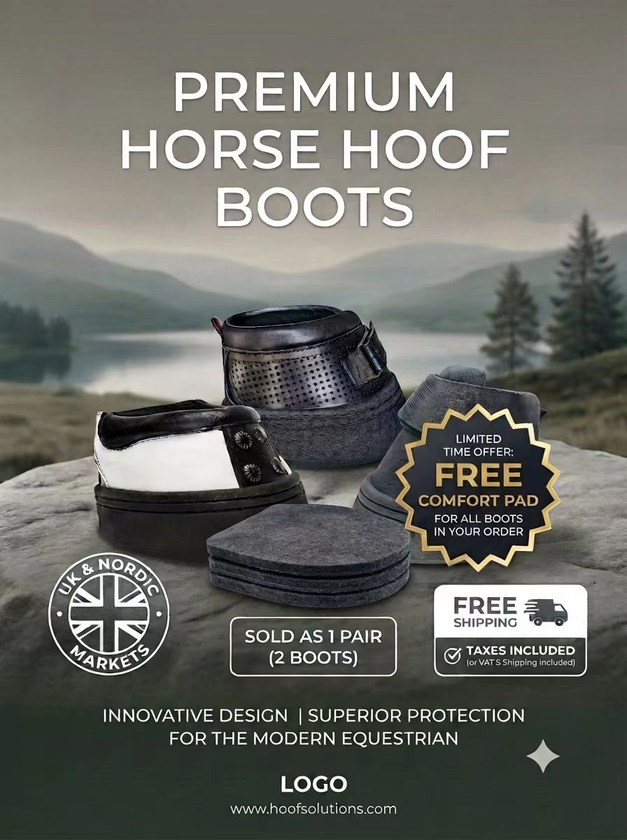 Premium Leather Horse Hoof Boots(1pair) – Breathable Protective Overreach Boots with Thick Shock-Absorbing Rubber Sole & Adjustable Secure Closure for Riding & Rehabilitation