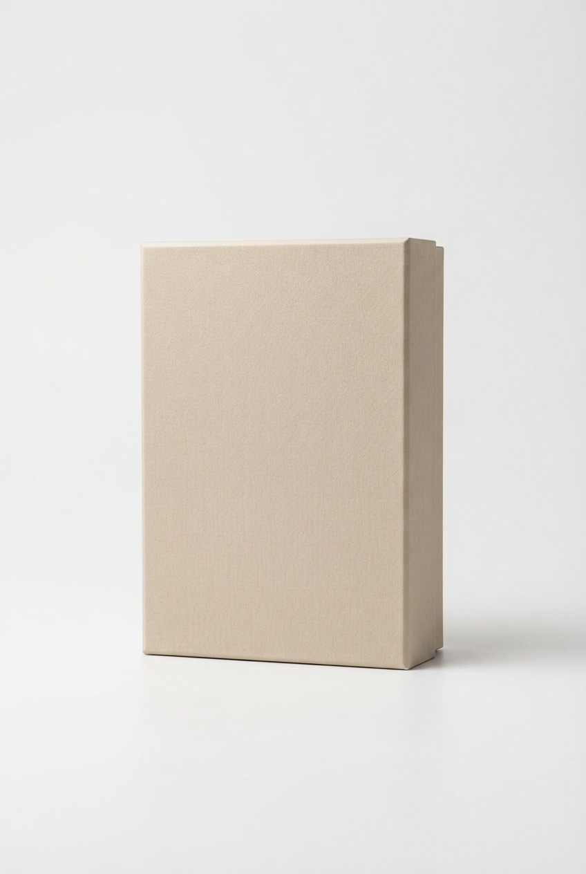 Beige rigid gift box for wedding favors and corporate gifts