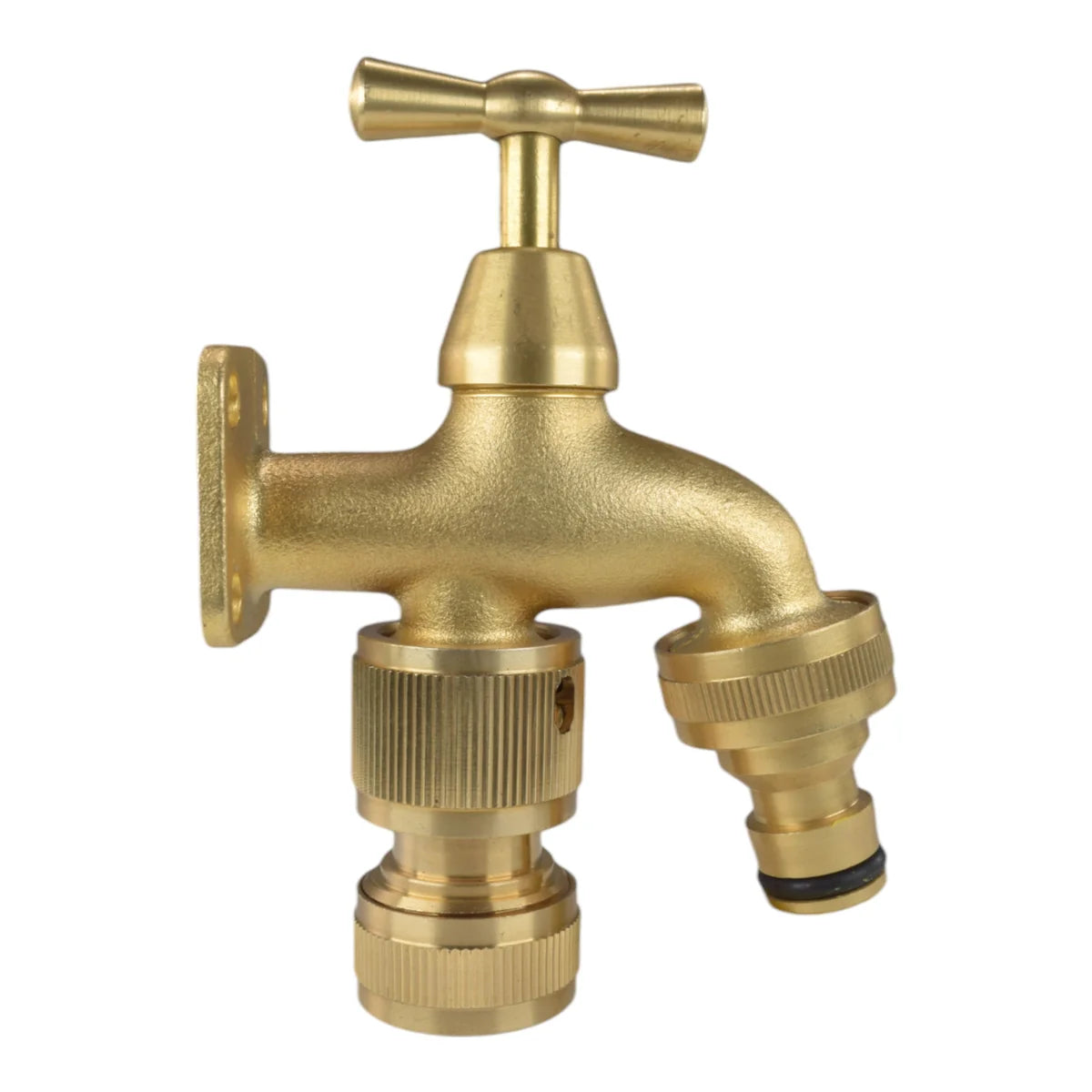 Brass Bib Tap with Quick Connect Inlet and Outlet and Hose Connector-Bathhkroom