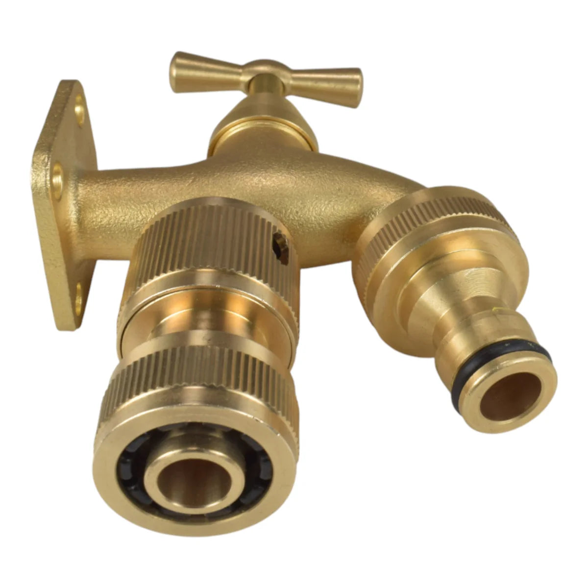 Brass Bib Tap with Quick Connect Inlet and Outlet and Hose Connector-Bathhkroom