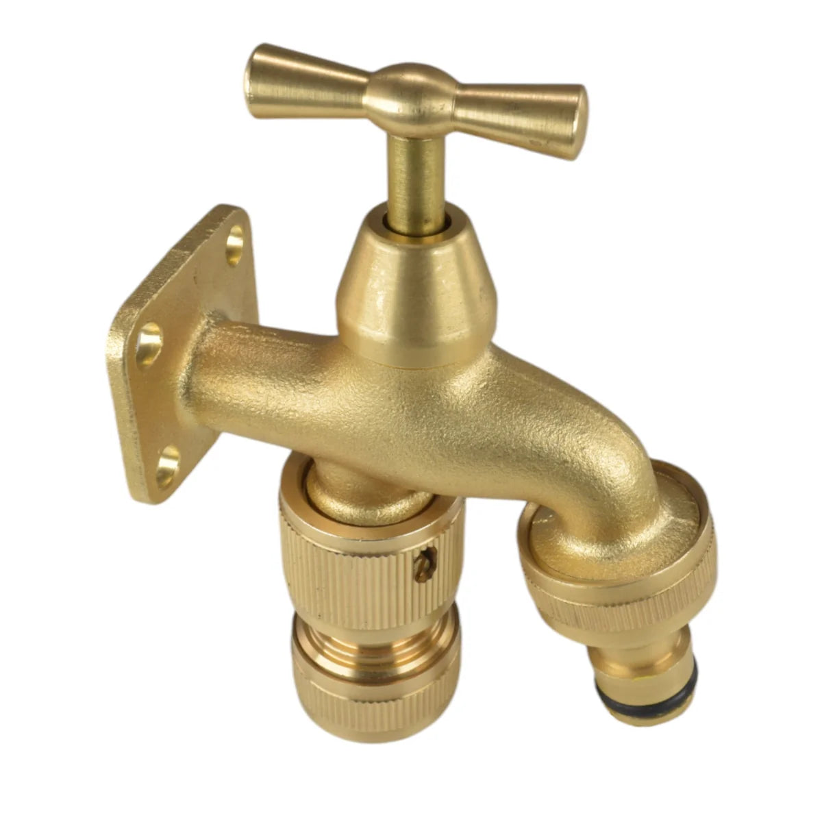 Brass Bib Tap with Quick Connect Inlet and Outlet and Hose Connector-Bathhkroom