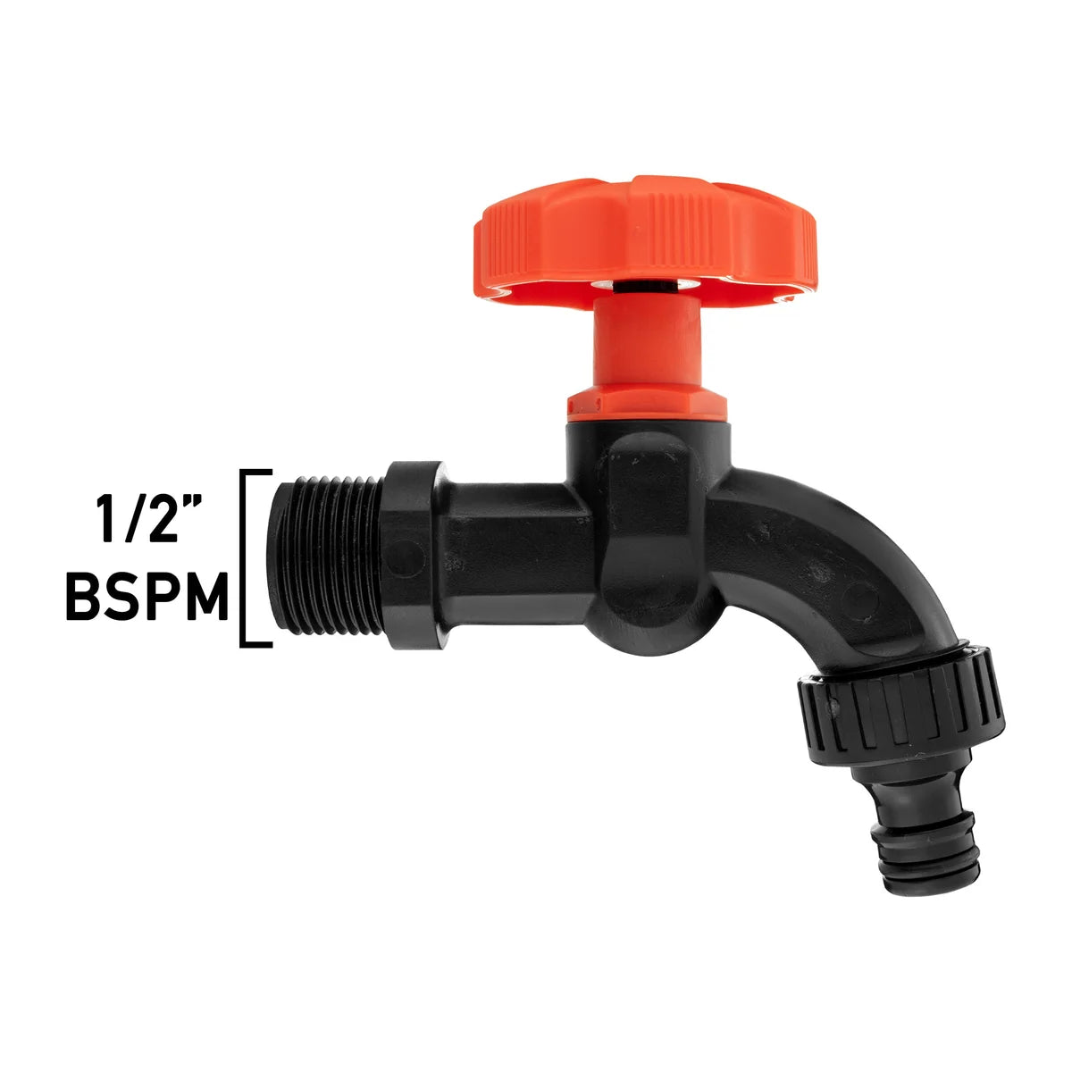 1/2" BSPM Plastic Quick Connect Tap Black/Orange-Bathhkroom