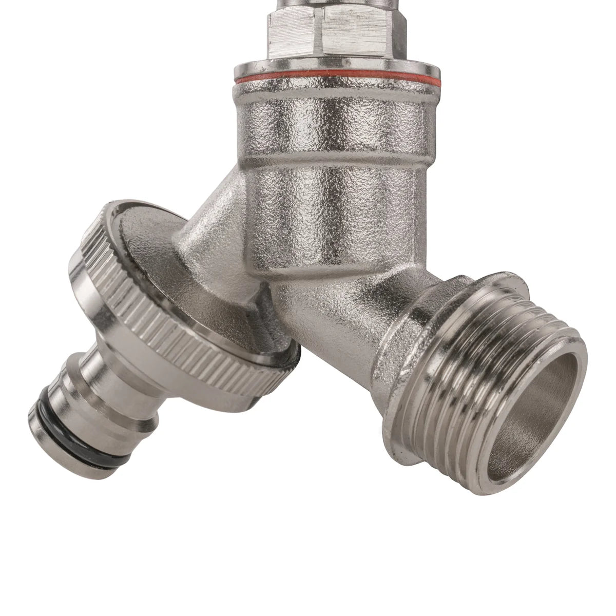 Garden Bib Tap Brass Nickle Plated 1/2" BSPM Inlet + Snap-On Male-Bathhkroom