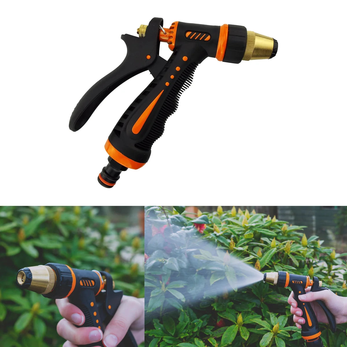Adjustable Garden Hose Sprayer (Black/Orange Zebra)-Bathhkroom