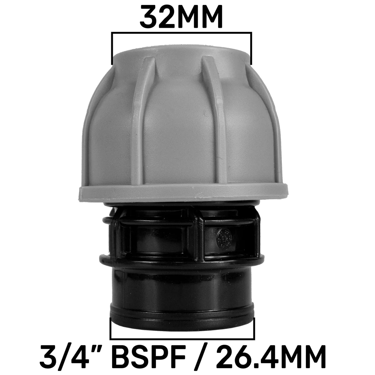 Tap Splitter with Valves and 32mm MDPE Tee/Straight Fittings Kit-Bathhkroom