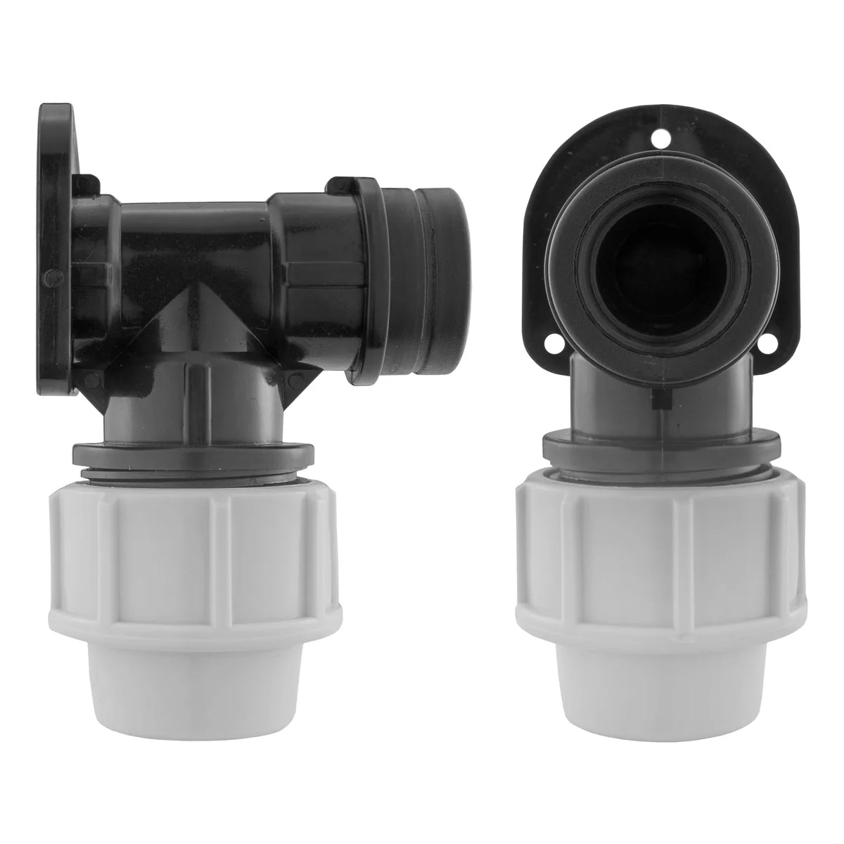 Wall Flange Kit 32mm MDPE + Brass Bib Tap with Geka Claw Outlet-Bathhkroom