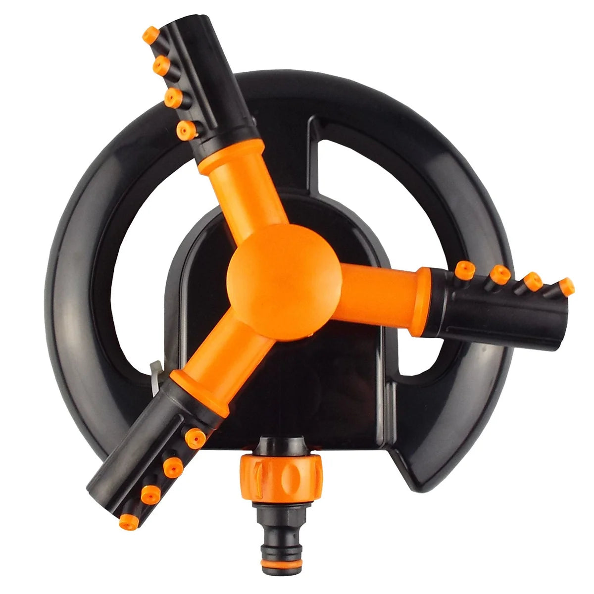 Bradas 3-Arm Rotating Sprinkler Black Orange Line-Bathhkroom
