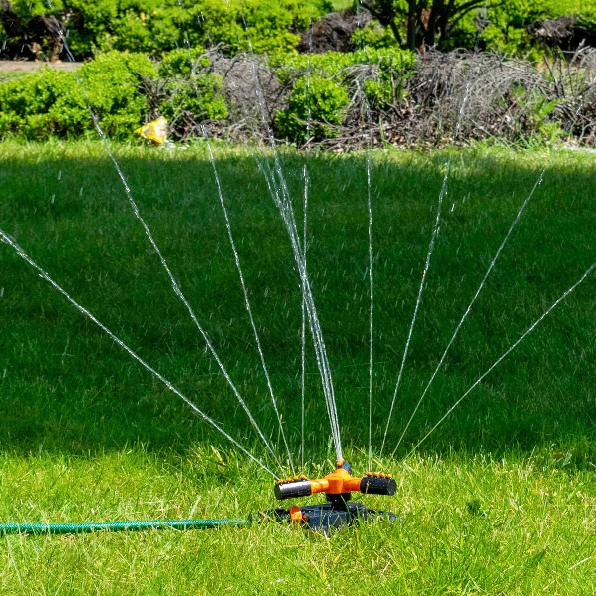 Bradas 3-Arm Rotating Sprinkler Black Orange Line-Bathhkroom