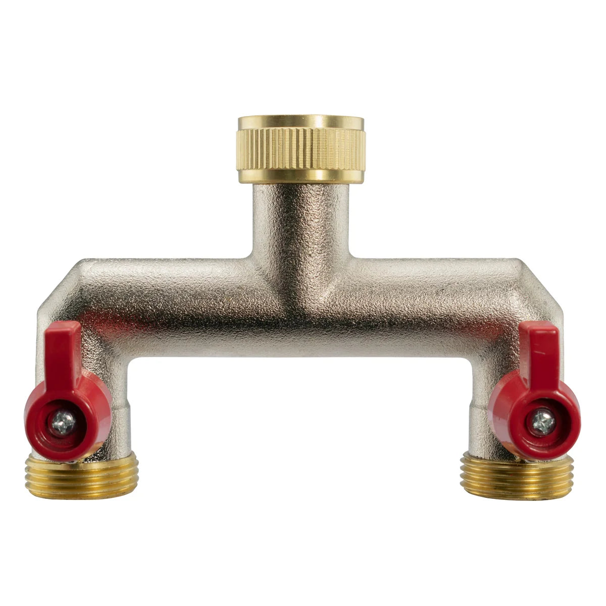 Two Way Tap Splitter Brass 3/4" BSP with Quick Connect and Hose Fittings-Bathhkroom