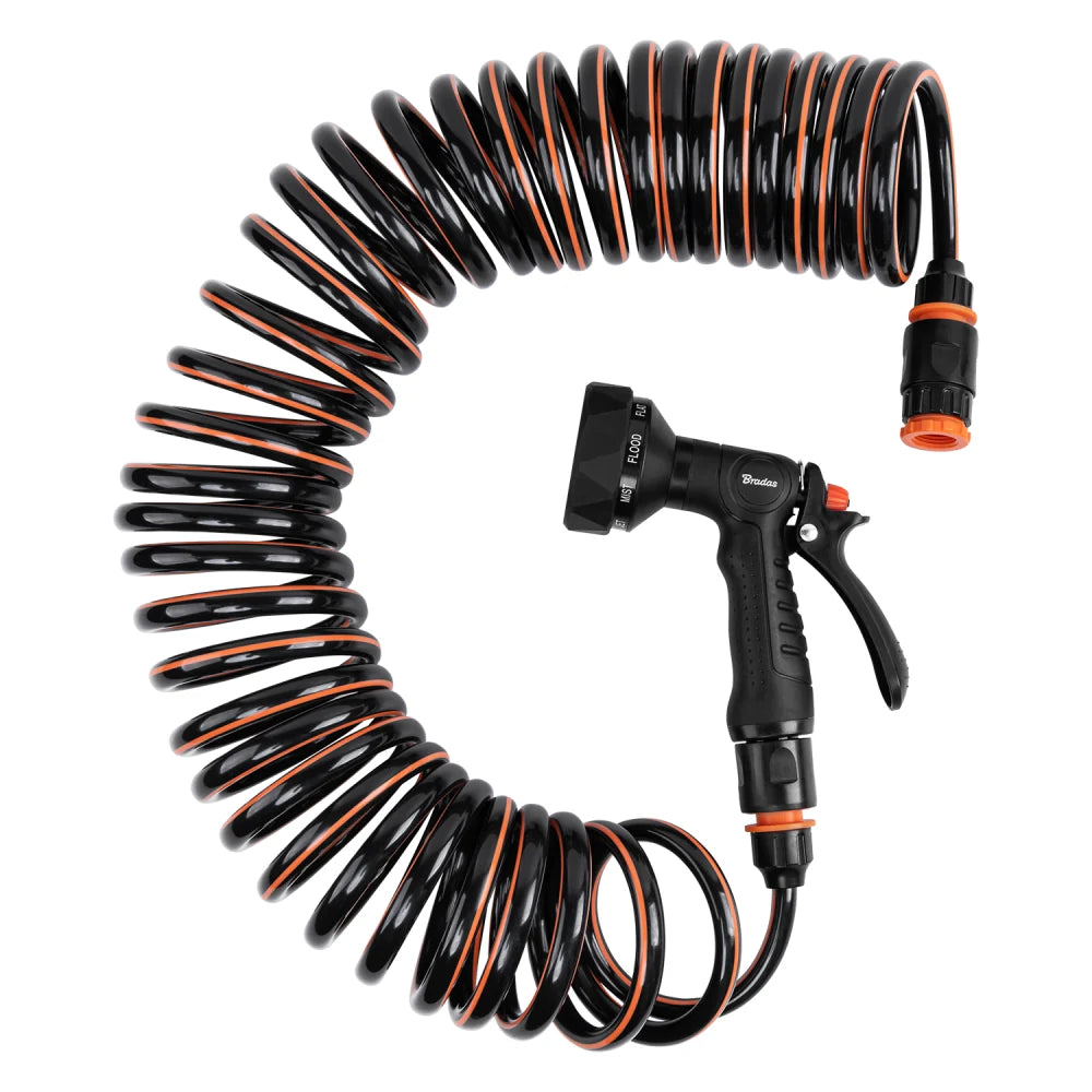 15 Metre Spiral Hose with Multi-Function Sprayer Set-Bathhkroom