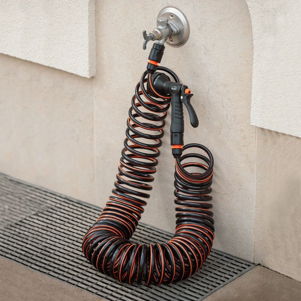 15 Metre Spiral Hose with Multi-Function Sprayer Set-Bathhkroom