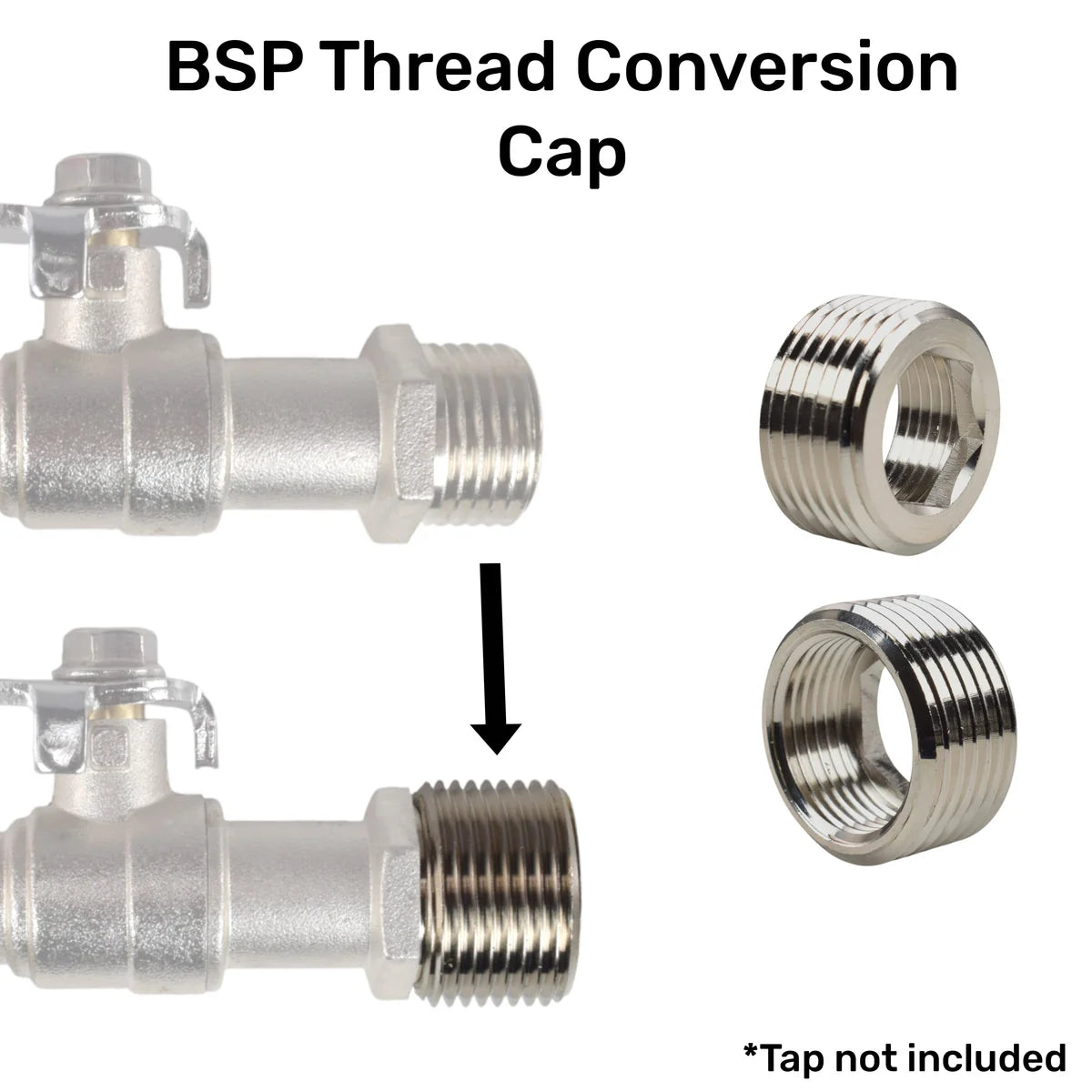 Double Lever Tap Kit with Barb/Quick Connect Outlet, 1/2" and 3/4" BSP Thread Inlet-Bathhkroom