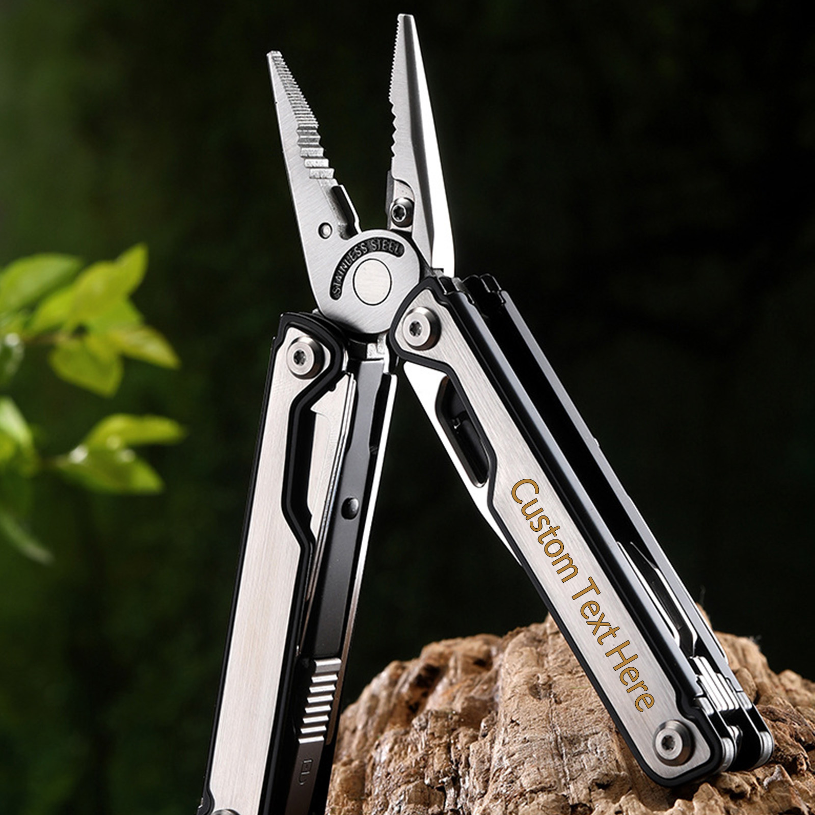 Custom Multitool 21-in-1 Stainless Steel Pocket Knife with Scissors EDC Self-locking Multi Tool Pliers for Outdoor, Survival, Camping, Hiking, Home Repair, Gadgets Gift for Men