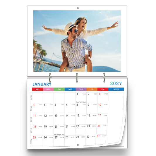 Custom Photo Wall Calendar 2027, Make Your Own Personalized Calendar, Customized Calendar for Home &amp; Office, Gifts (12 photos)