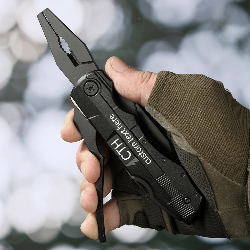 Personalized Multitool Knife w/Engraved Name in 20 Fonts, 9 In 1 Multi Tool Plier Knife with Pliers, Screwdriver Set & Belt Case, Camping & Fishing Gifts for Him, Christmas Gifts for Men