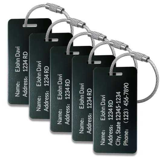 (5Pack) Custom Personalized Luggage Tags-Customized Unique tag for Suitcase Backpack Travel,Bags (Wine red (3.8×2))