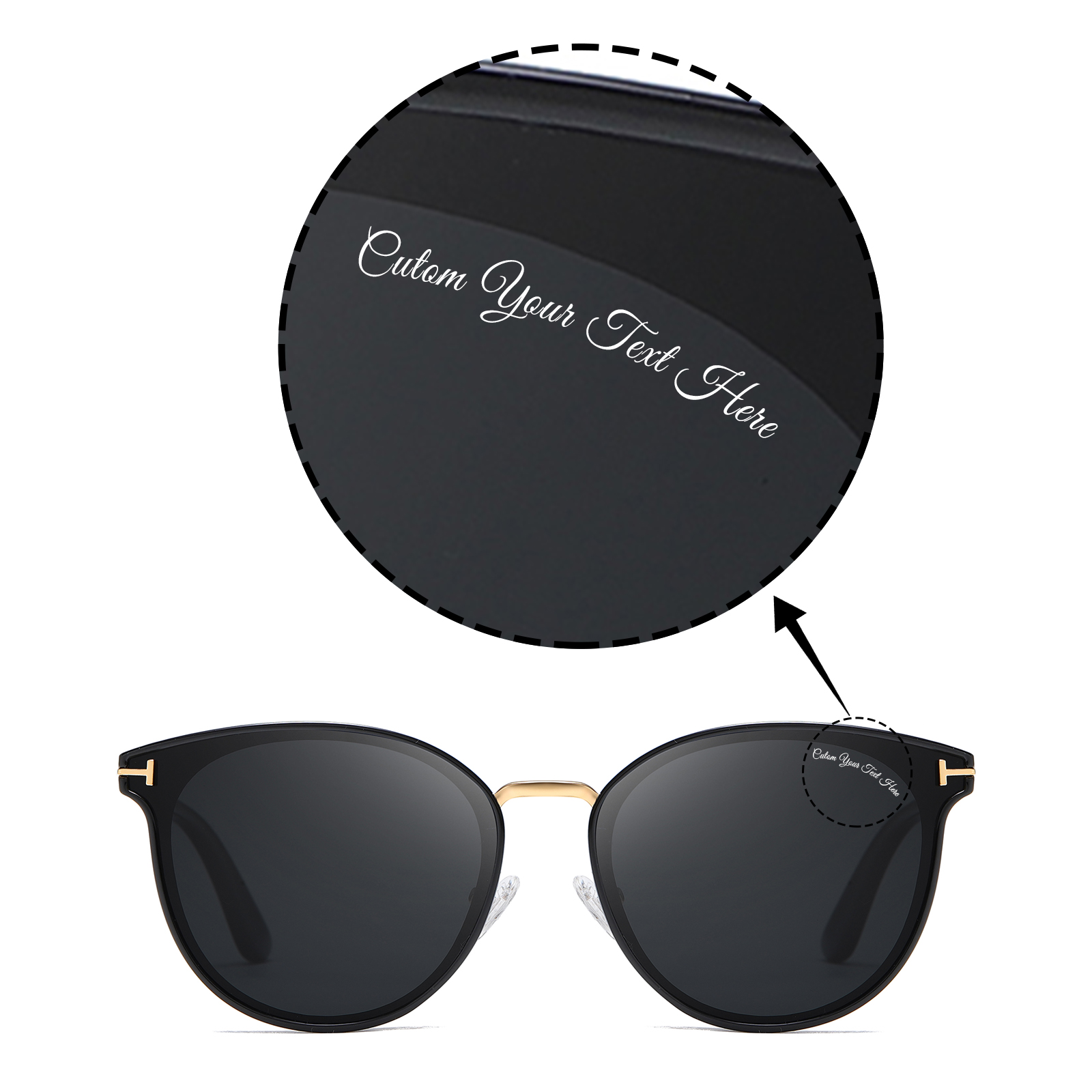 Custom Customized Personalized Classic Aviator Polarized Sunglasses for Driving/Travel/Go fishing