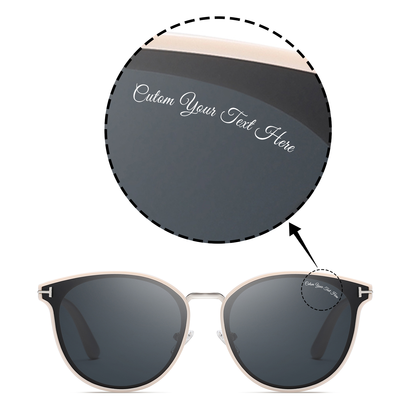 Custom Customized Personalized Classic Aviator Polarized Sunglasses for Driving/Travel/Go fishing