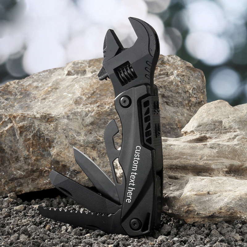 Hanboost Multitool Wrench Wide Jaw Opening Cmaping Gear, Gift for Him and Her, 12 in 1 Multi Purpose Pocket Size EDC Gadget With Screwdriver Cutting Saw Bottle Opener for Maintenance, Camping and DIY