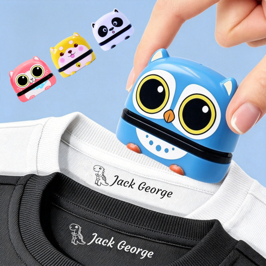 ExcelMark Clothing Name Stamp for Kids. Waterproof Ink. Perfect for Daycare, Camp, and School! (Puppy)