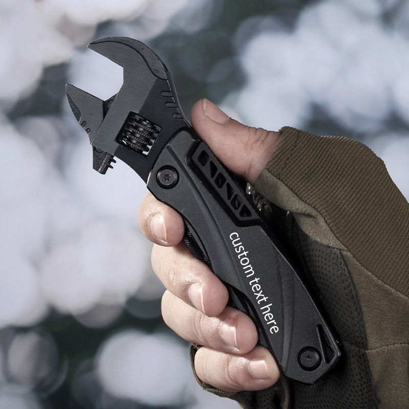 Hanboost Multitool Wrench Wide Jaw Opening Cmaping Gear, Gift for Him and Her, 12 in 1 Multi Purpose Pocket Size EDC Gadget With Screwdriver Cutting Saw Bottle Opener for Maintenance, Camping and DIY