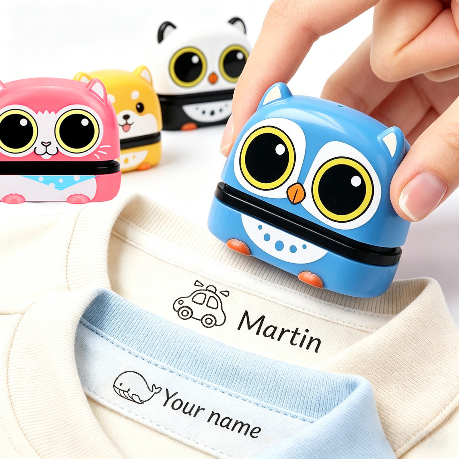 ExcelMark Clothing Name Stamp for Kids. Waterproof Ink. Perfect for Daycare, Camp, and School! (Puppy)