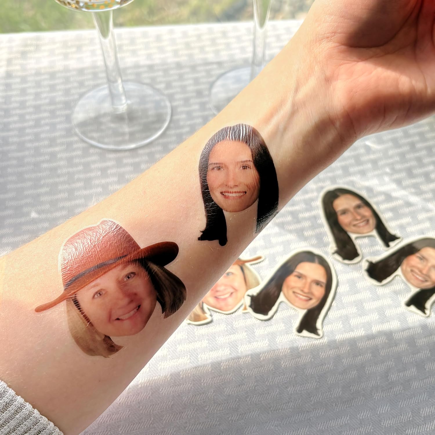 Custom Temporary Tattoos Personalized Tattoos with Photo Face Name Logo Customized for Adults Kids Women Men Gift Wedding Xmas Bachelorette Party Graduation Decor Birthday