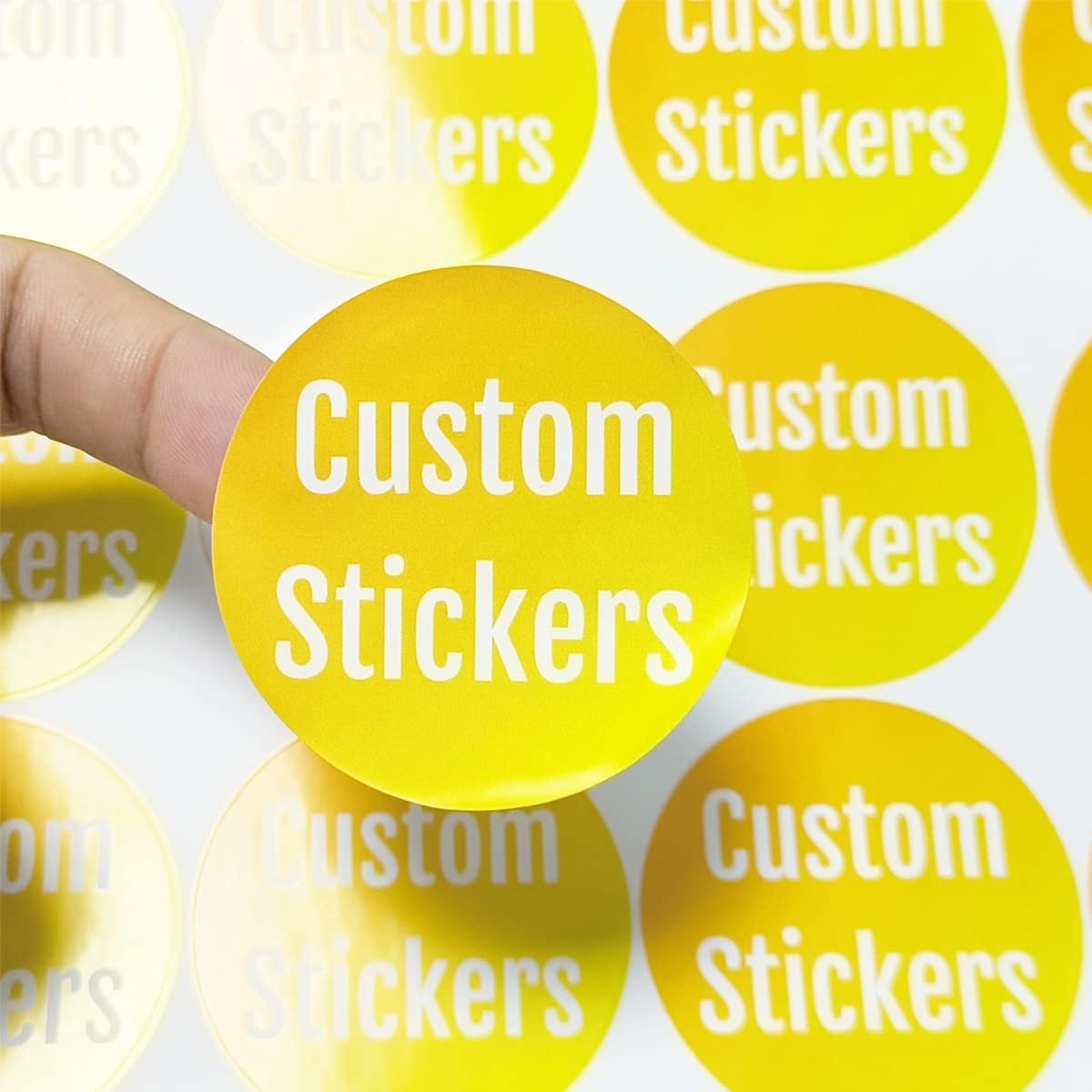 VulgrCo Custom Stickers, Image or Text- Vinyl Custom Labels Stickers Personalized - Waterproof, Dishwasher Safe, Fade Resistant, UV Protected Business Labels