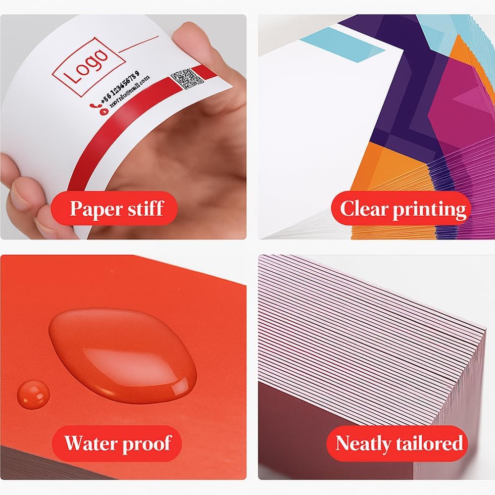 Custom Business Cards with Business Logo Text Photo, Customized Business Cards Double-sided Printed with Different Design, Personalized Business Cards Add Your Own Design