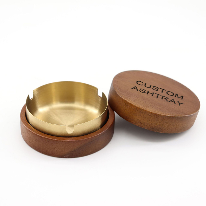 2 Pack Wooden Ash Tray with Lid Outdoor Ashtray for Outside Patio Smokeless Ashtrays for Cigarettes with 3 Holder Smoking Accessories Home Décor Ashtrays (Silver, 3.7in x 3.7in x2in)