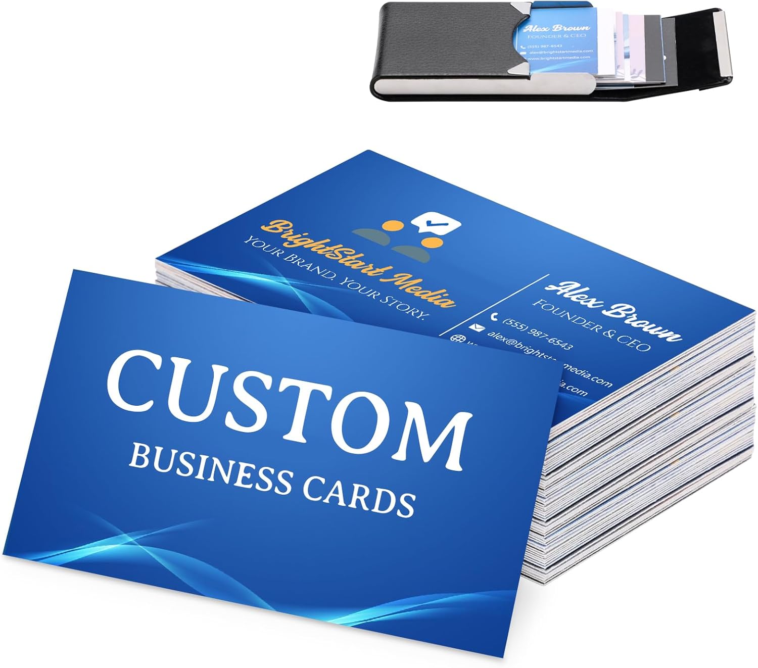 Custom Business Cards with Business Logo Text Photo, Customized Business Cards Double-sided Printed with Different Design, Personalized Business Cards Add Your Own Design
