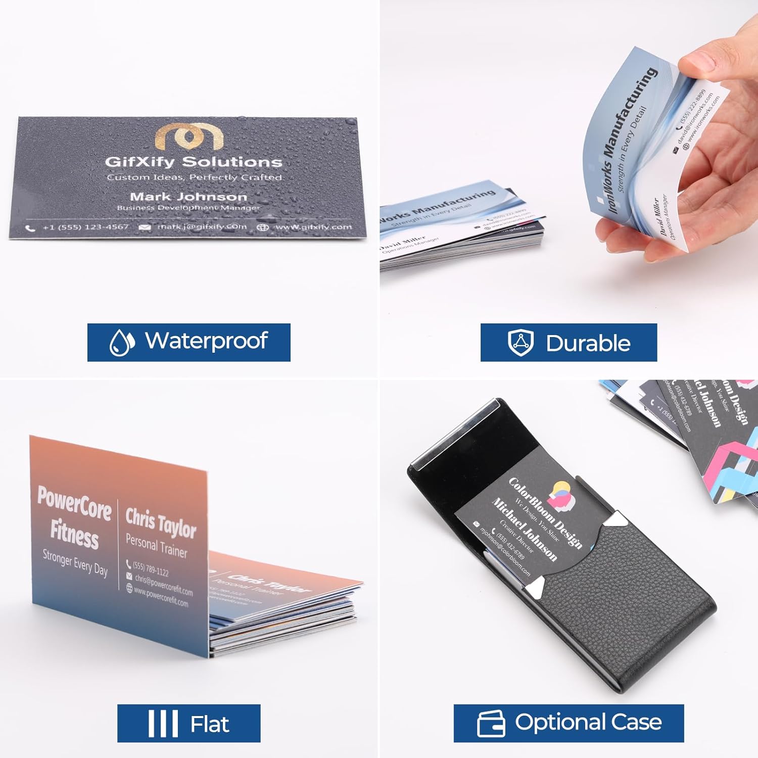 Custom Business Cards with Business Logo Text Photo, Customized Business Cards Double-sided Printed with Different Design, Personalized Business Cards Add Your Own Design